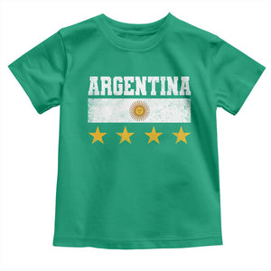 Argentina Champions 2026 4th Star Toddler T Shirt Vintage Sol De May and Stripes