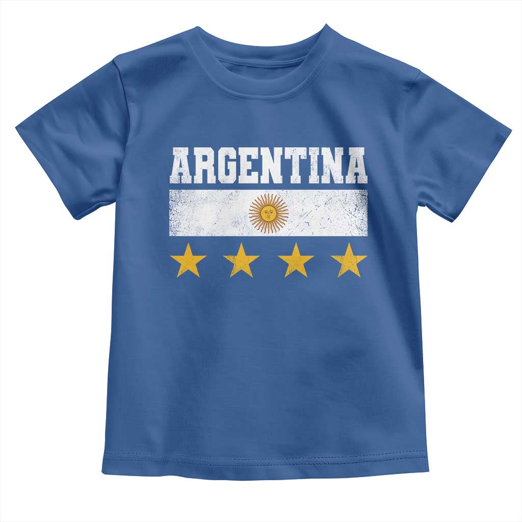Argentina Champions 2026 4th Star Toddler T Shirt Vintage Sol De May and Stripes