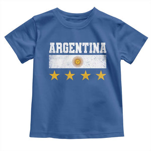 Argentina Champions 2026 4th Star Toddler T Shirt Vintage Sol De May and Stripes