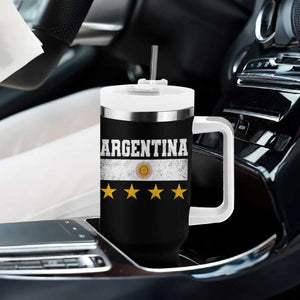 Argentina Champions 2026 4th Star Tumbler With Handle Vintage Sol De May and Stripes