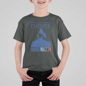 Harris Walz'24 T Shirt For Kid We're Fighting For Our Future Women's Right TS11 Dark Heather Print Your Wear