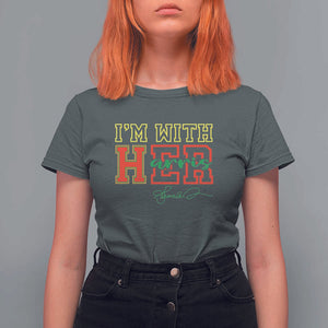 Harris Supporter T Shirt For Women I'm With Her Kamala Harris Political Election 2024 TS11 Dark Heather Print Your Wear