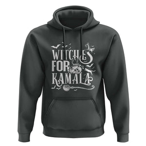 Harris Supporter Hoodie Witches For Kamala Mysterious Bat Cat Cauldron Broom TS11 Dark Heather Print Your Wear