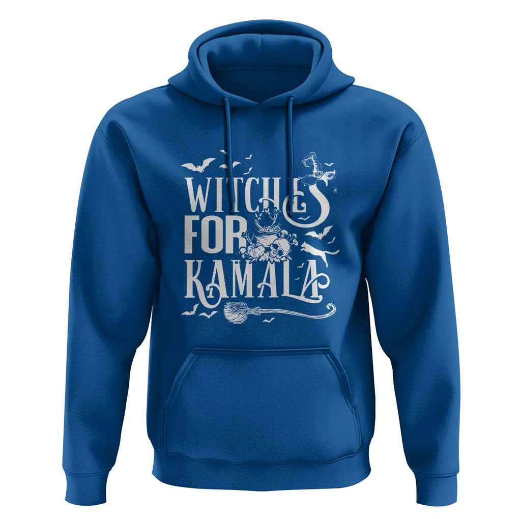 Harris Supporter Hoodie Witches For Kamala Mysterious Bat Cat Cauldron Broom TS11 Royal Blue Print Your Wear