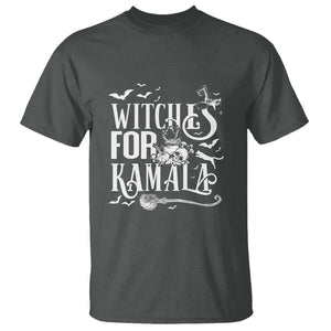 Harris Supporter T Shirt Witches For Kamala Mysterious Bat Cat Cauldron Broom TS11 Dark Heather Print Your Wear