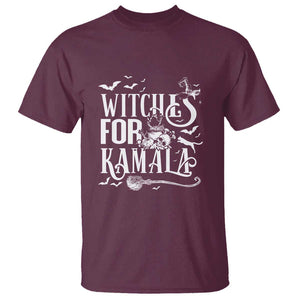 Harris Supporter T Shirt Witches For Kamala Mysterious Bat Cat Cauldron Broom TS11 Maroon Print Your Wear
