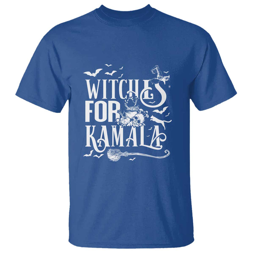 Harris Supporter T Shirt Witches For Kamala Mysterious Bat Cat Cauldron Broom TS11 Royal Blue Print Your Wear