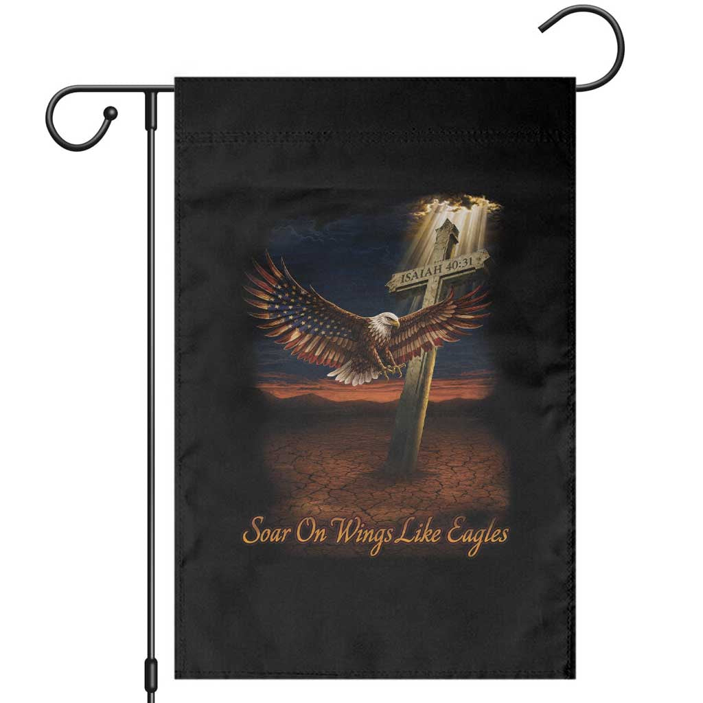 Soar On Wings Like Eagles Christian Faith Garden Flag Isaiah 40:31 Bible Verse TS11 Black Print Your Wear