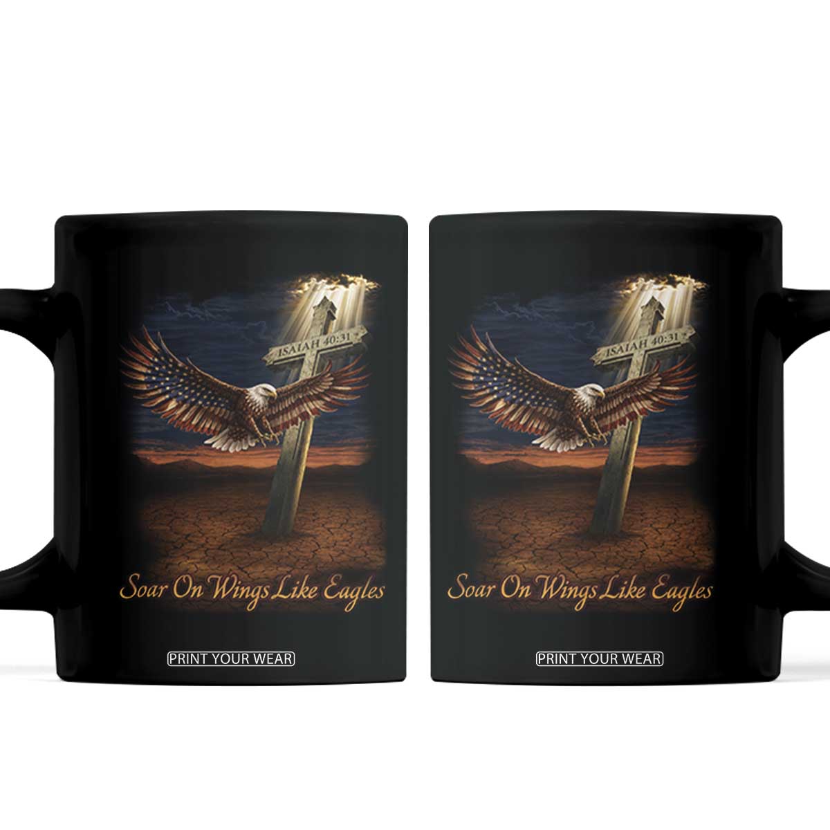 Soar On Wings Like Eagles Christian Faith Coffee Mug Isaiah 40:31 Bible Verse