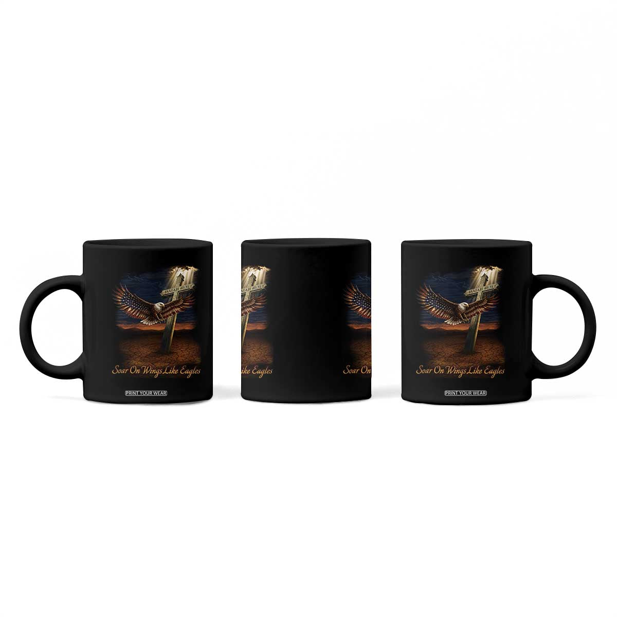 Soar On Wings Like Eagles Christian Faith Coffee Mug Isaiah 40:31 Bible Verse
