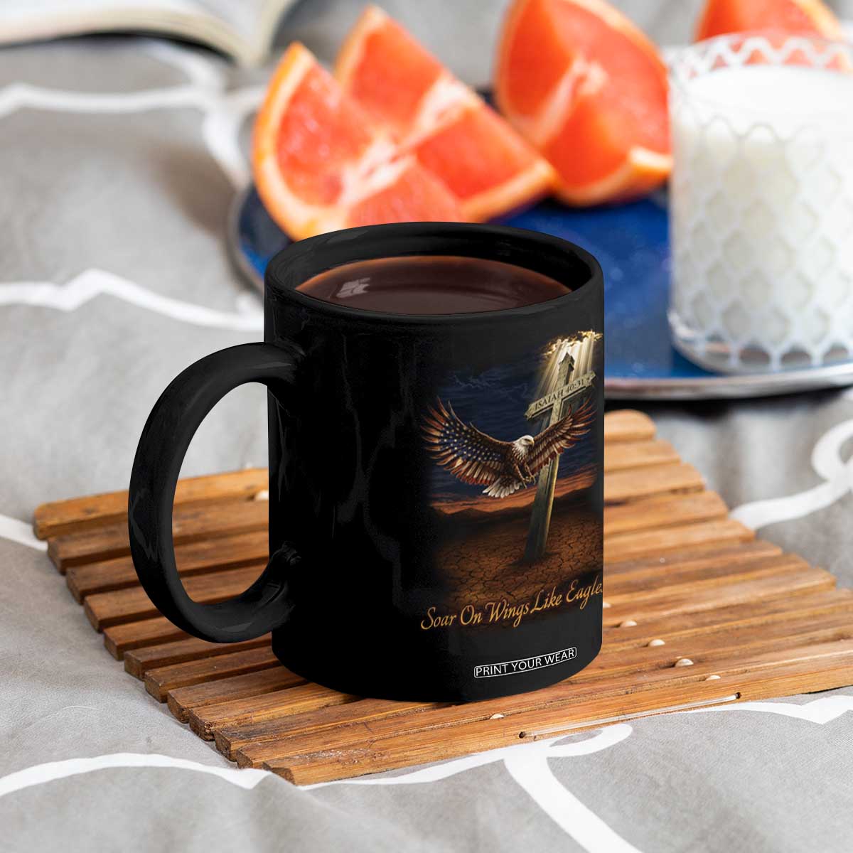 Soar On Wings Like Eagles Christian Faith Coffee Mug Isaiah 40:31 Bible Verse