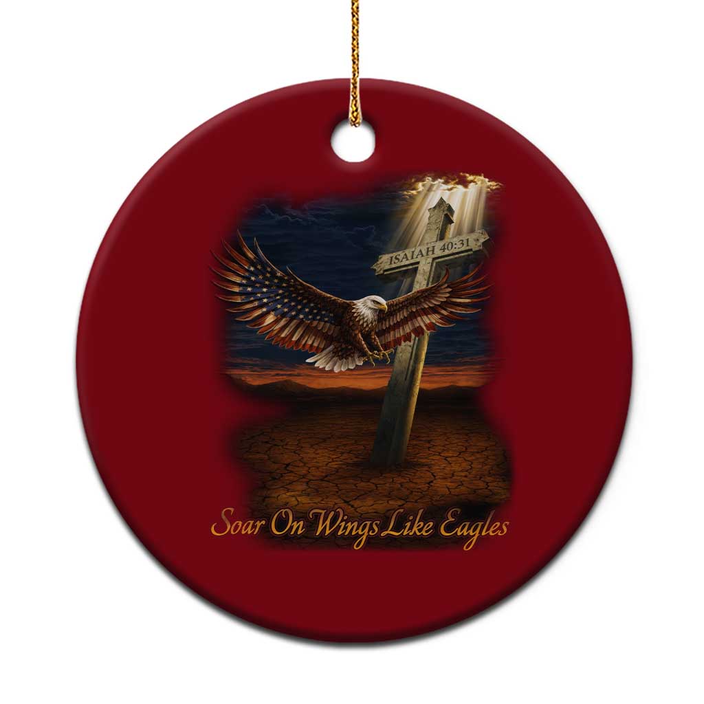 Soar On Wings Like Eagles Christian Faith Ceramic Ornament Isaiah 40:31 Bible Verse TS11 1pc Red Print Your Wear