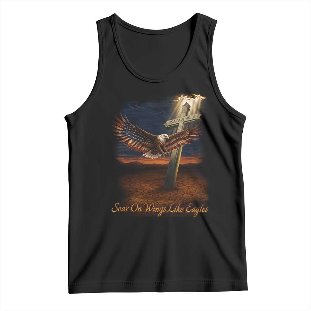Soar On Wings Like Eagles Christian Faith Tank Top Isaiah 40:31 Bible Verse TS11 Black Print Your Wear