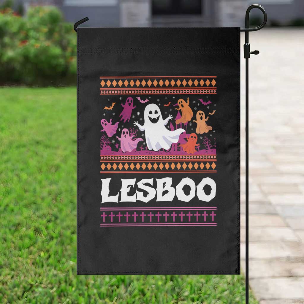 Funny Halloween Lesbian Garden Flag Lesboo Ghost Bat LGBT Graveyard TS11 Print Your Wear