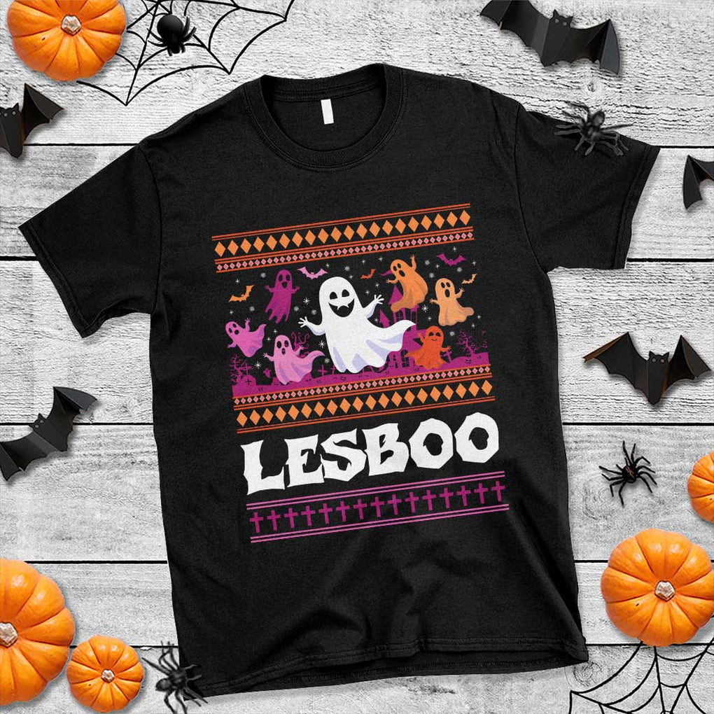 Funny Halloween Lesbian T Shirt Lesboo Ghost Bat LGBT Graveyard TS11 Black Print Your Wear