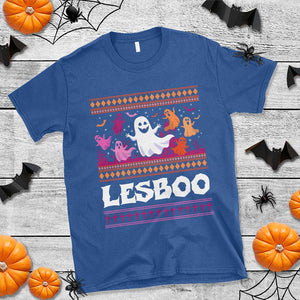 Funny Halloween Lesbian T Shirt Lesboo Ghost Bat LGBT Graveyard TS11 Royal Blue Print Your Wear