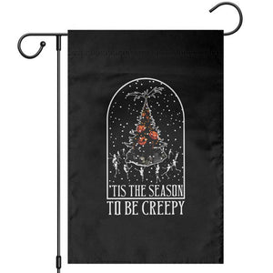 Halloween Christmas Garden Flag Tis The Season To Be Creepy Xmas Tree Skeleton Snowy TS11 Black Print Your Wear