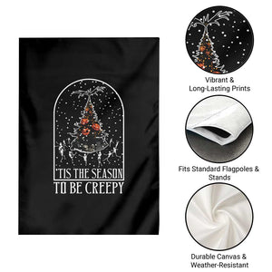 Halloween Christmas Garden Flag Tis The Season To Be Creepy Xmas Tree Skeleton Snowy TS11 Print Your Wear