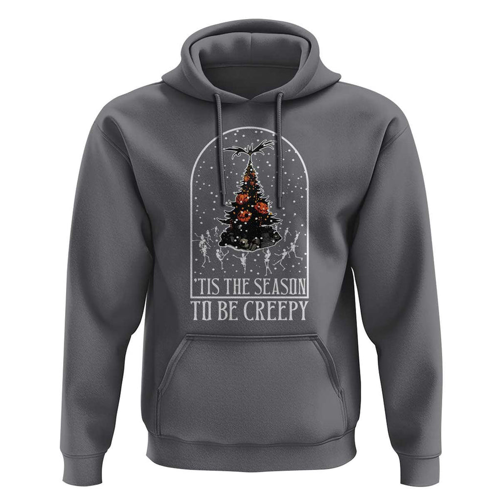 Halloween Christmas Hoodie Tis The Season To Be Creepy Xmas Tree Skeleton Snowy TS11 Charcoal Print Your Wear