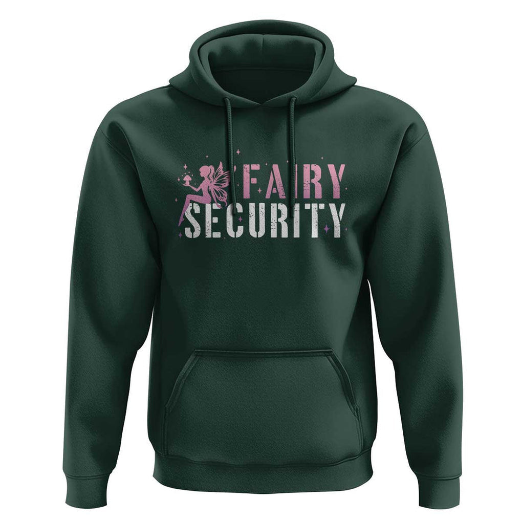 Halloween Dad Mom Hoodie Fairy Security Vintage Fairy Girl Mushroom Star TS11 Dark Forest Green Print Your Wear