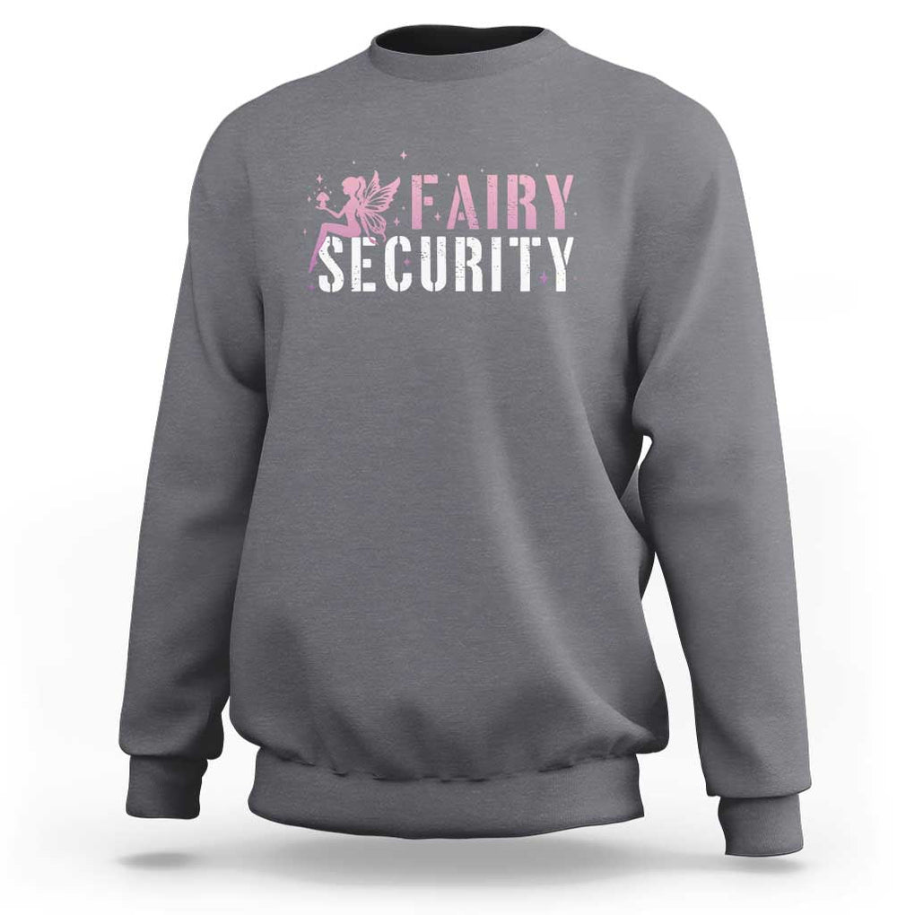 Halloween Dad Mom Sweatshirt Fairy Security Vintage Fairy Girl Mushroom Star TS11 Charcoal Print Your Wear