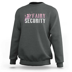 Halloween Dad Mom Sweatshirt Fairy Security Vintage Fairy Girl Mushroom Star TS11 Dark Heather Print Your Wear