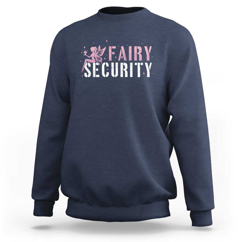 Halloween Dad Mom Sweatshirt Fairy Security Vintage Fairy Girl Mushroom Star TS11 Navy Print Your Wear
