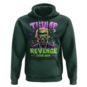 Funny Trump Halloween Hoodie Trump Revenge Tour 2024 Scary Zombie Bat Moon TS11 Dark Forest Green Print Your Wear