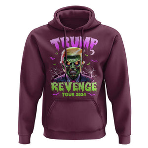 Funny Trump Halloween Hoodie Trump Revenge Tour 2024 Scary Zombie Bat Moon TS11 Maroon Print Your Wear