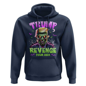 Funny Trump Halloween Hoodie Trump Revenge Tour 2024 Scary Zombie Bat Moon TS11 Navy Print Your Wear