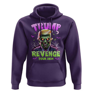 Funny Trump Halloween Hoodie Trump Revenge Tour 2024 Scary Zombie Bat Moon TS11 Purple Print Your Wear