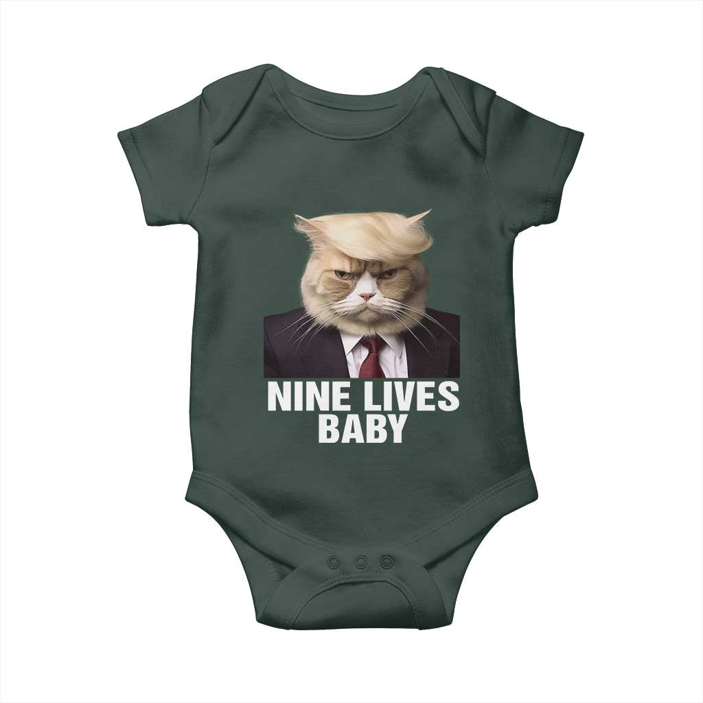Funny Trump Supporter Baby Onesie Nine Lives Baby Trump Blond Hair Cat Cute Pet TS11 Print Your Wear