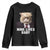 Funny Trump Supporter Youth Sweatshirt Nine Lives Baby Trump Blond Hair Cat Cute Pet TS11 Black Print Your Wear