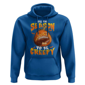 Funny Halloween Football Hoodie Tis The Season To Be Creepy Pumpkin American Football Bat TS11 Royal Blue Print Your Wear