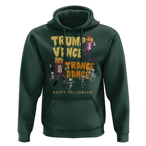 Funny Trump Vance Halloween Hoodie Trump Vance Trance Dance Pumpkin Skeleton Dancing TS11 Dark Forest Green Print Your Wear