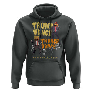 Funny Trump Vance Halloween Hoodie Trump Vance Trance Dance Pumpkin Skeleton Dancing TS11 Dark Heather Print Your Wear