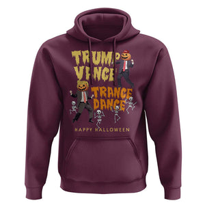 Funny Trump Vance Halloween Hoodie Trump Vance Trance Dance Pumpkin Skeleton Dancing TS11 Maroon Print Your Wear