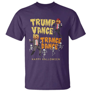 Funny Trump Vance Halloween T Shirt Trump Vance Trance Dance Pumpkin Skeleton Dancing TS11 Purple Print Your Wear