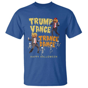 Funny Trump Vance Halloween T Shirt Trump Vance Trance Dance Pumpkin Skeleton Dancing TS11 Royal Blue Print Your Wear