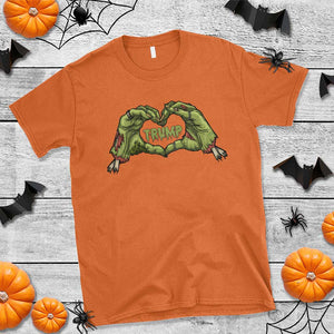 Funny Trump Halloween T Shirt Trump Heart Green Zombie Hand Election 2024 Costume TS11 Orange Print Your Wear