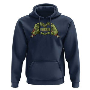 Funny Harris Halloween Hoodie Harris Heart Green Zombie Hand Election 2024 Costume TS11 Navy Print Your Wear