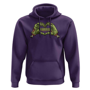 Funny Harris Halloween Hoodie Harris Heart Green Zombie Hand Election 2024 Costume TS11 Purple Print Your Wear