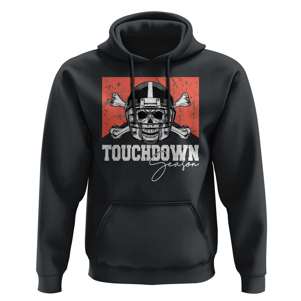 Funny American Football Hoodie Touchdown Season Cowboy Skull Football Player Helmet TS11 Black Print Your Wear