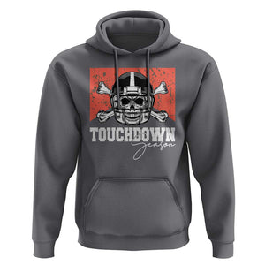 Funny American Football Hoodie Touchdown Season Cowboy Skull Football Player Helmet TS11 Charcoal Print Your Wear