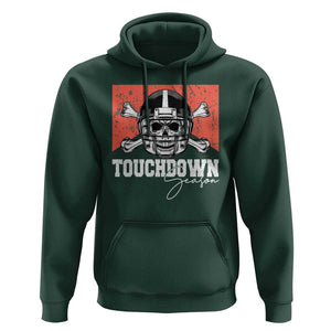 Funny American Football Hoodie Touchdown Season Cowboy Skull Football Player Helmet TS11 Dark Forest Green Print Your Wear
