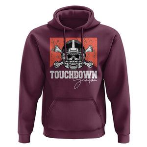 Funny American Football Hoodie Touchdown Season Cowboy Skull Football Player Helmet TS11 Maroon Print Your Wear