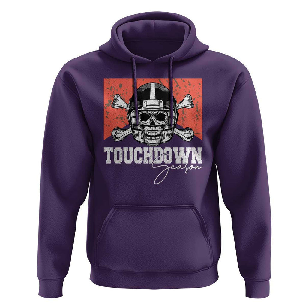 Funny American Football Hoodie Touchdown Season Cowboy Skull Football Player Helmet TS11 Purple Print Your Wear