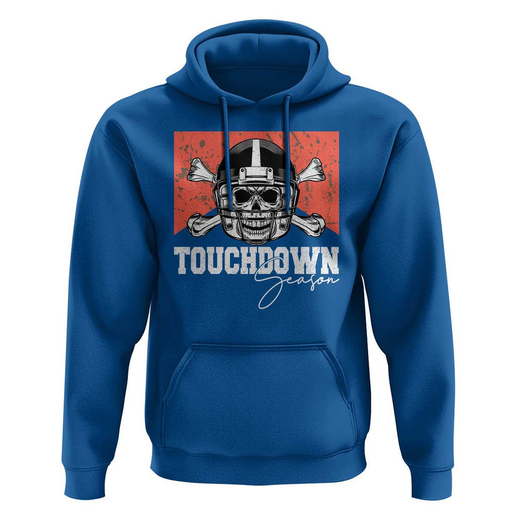 Funny American Football Hoodie Touchdown Season Cowboy Skull Football Player Helmet TS11 Royal Blue Print Your Wear