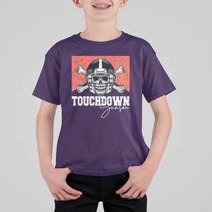 Funny American Football T Shirt For Kid Touchdown Season Cowboy Skull Football Player Helmet TS11 Purple Print Your Wear