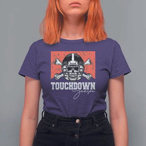 Funny American Football T Shirt For Women Touchdown Season Cowboy Skull Football Player Helmet TS11 Purple Print Your Wear